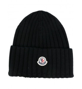 Moncler Шапка бини в рубчик с нашивкой-логотипом