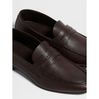 Zegna МОКАСИНЫ ИЗ НАТУРАЛЬНОЙ ЗЕРНИСТОЙ КОЖИ