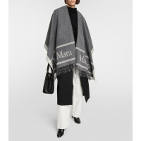 Max Mara Пончо из шерсти с жаккардом и логотипом