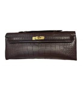 Hermes Клатч Kelly Cut из кожи крокодила
