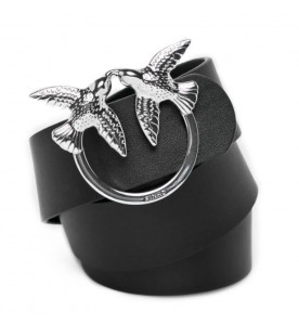 PINKO PINKO КОЖАНЫЙ РЕМЕНЬ С ПРЯЖКОЙ LOVE BIRDS