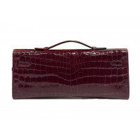 Hermes Сумка-клатч Kelly Cut из блестящей крокодиловой кожи