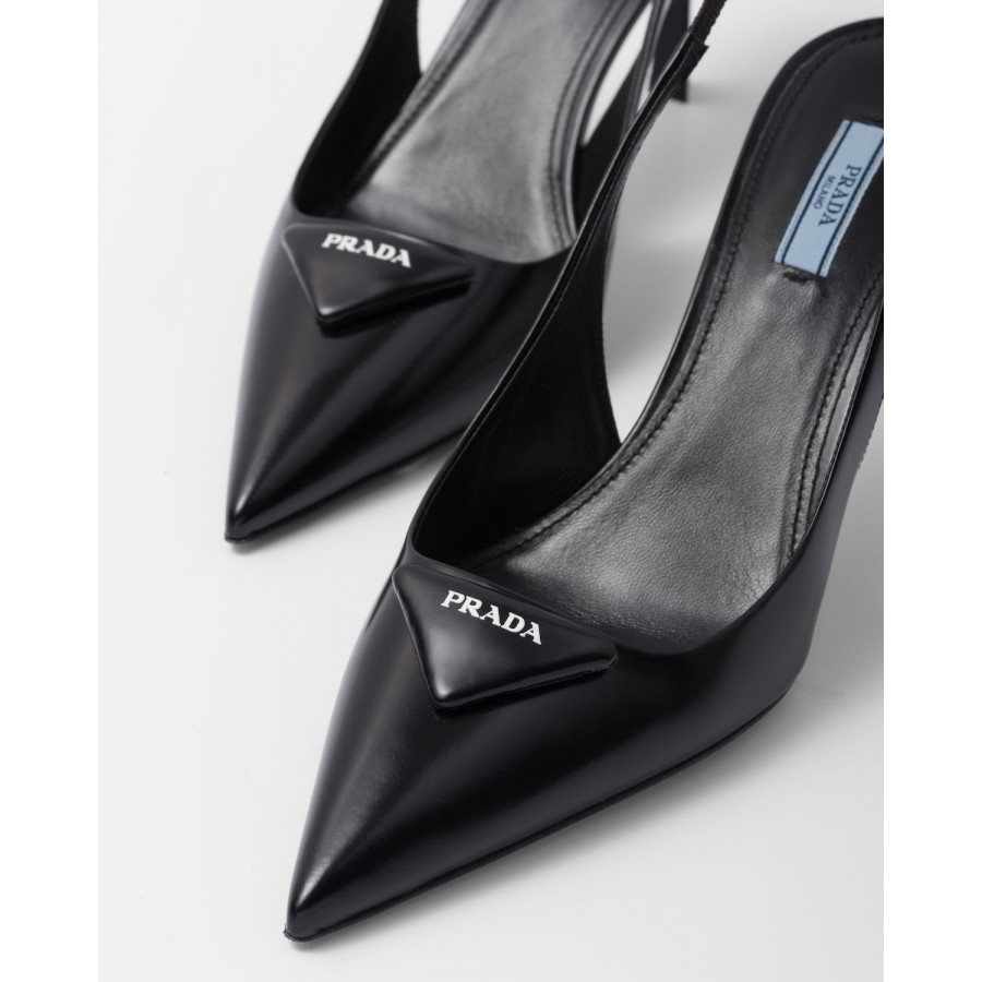 Prada Туфли-лодочки с открытой пяткой из матовой кожи
