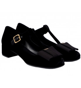 Prada Бархатные туфли Mary Jane с бантом