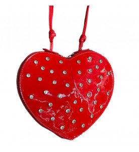 ALAIA Лакированная чёрная сумка Alaïa Coeur в форме сердца с кристаллами<br /> <br />