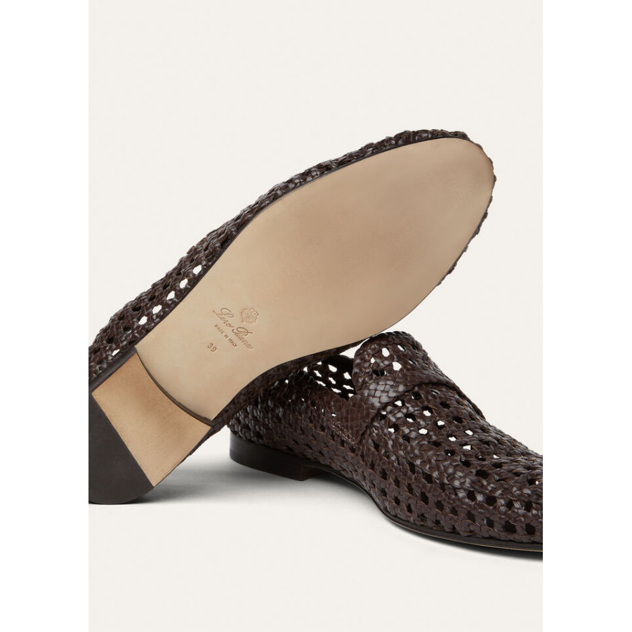 Loro Piana Лоферы из плетеной кожи Leon