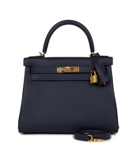 Hermes Сумка Kelly Retourne 28 Bleu Nuit Evercolor