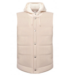 Brunello Cucinelli дутый жилет с капюшоном