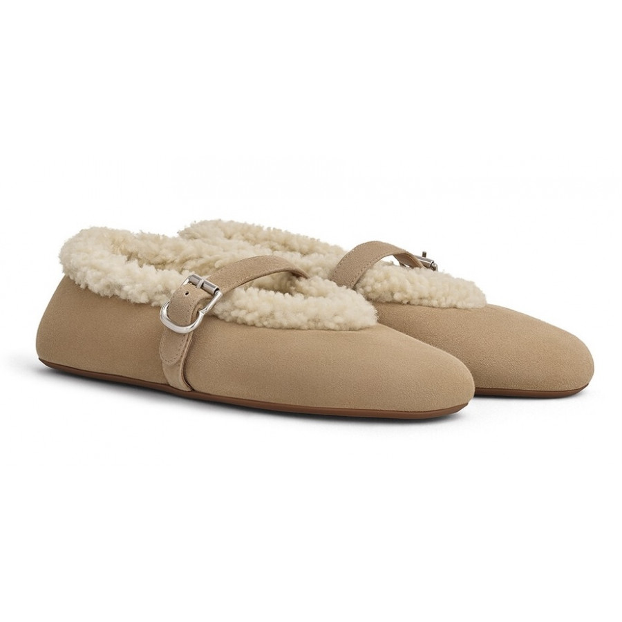 ALAIA БАЛЕТКИ ИЗ МЕРИНОСОВОЙ ОВЧИНЫ<br>