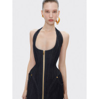 Schiaparelli ПЛАТЬЕ-КОРСЕТ С БРЕТЕЛЬКАМИ ЧЕРЕЗ ШЕЮ