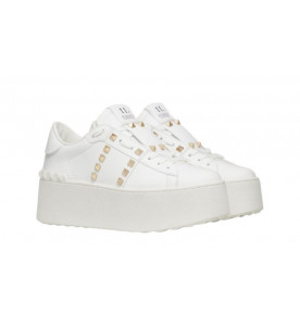 Valentino КРОССОВКИ ROCKSTUD UNTITLED ИЗ ТЕЛЯЧЬЕЙ КОЖИ FLATFORM