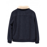 Brunello Cucinelli Замшевая куртка с воротником из овчины