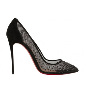 Christian Louboutin Текстильные туфли Follies Strass 100
