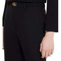 Gucci Брюки из шерстяного крепа с двойной пуговицей G