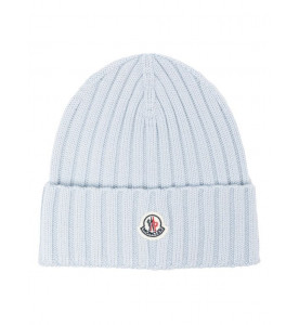 Moncler Шапка бини в рубчик с нашивкой-логотипом