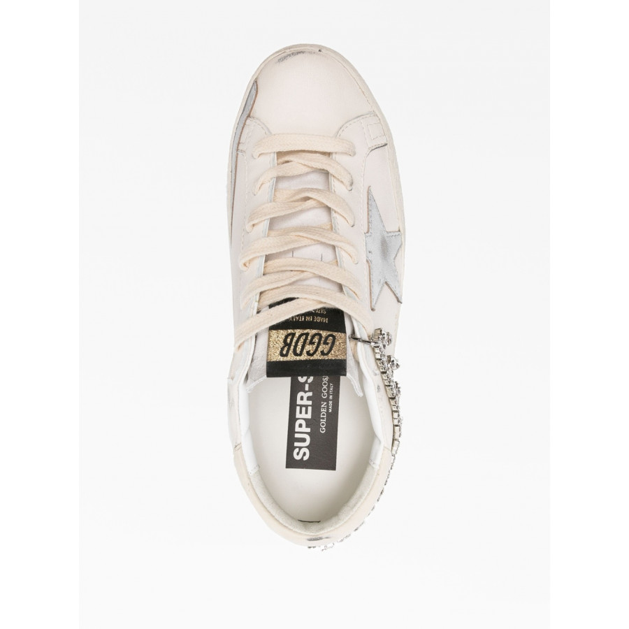 Golden Goose Кожаные кроссовки Super-Star с кристаллами