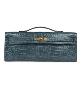 Hermes Сумка-клатч Kelly Cut из блестящей крокодиловой кожи