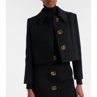 Gucci Укороченный жакет из шерстяного крепа Double G
