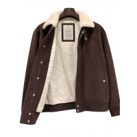 Brunello Cucinelli Замшевая куртка с воротником из овчины