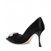 Roger Vivier Атласные туфли-лодочки с цветочными стразами