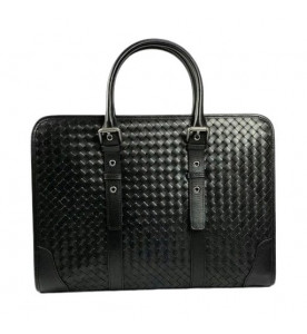 Bottega Veneta Кожаный портфель на молнии с плечевым ремнем