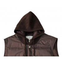 Brunello Cucinelli дутый жилет с капюшоном