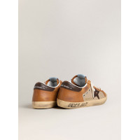 Golden Goose Кроссовки Super-Star LTD из бежевой шерсти с коричневой кожаной звездой и верблюжьими вставками