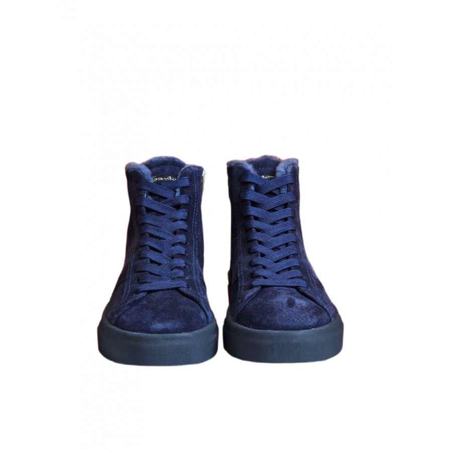 Santoni Замшевые кеды с мехом Gloria