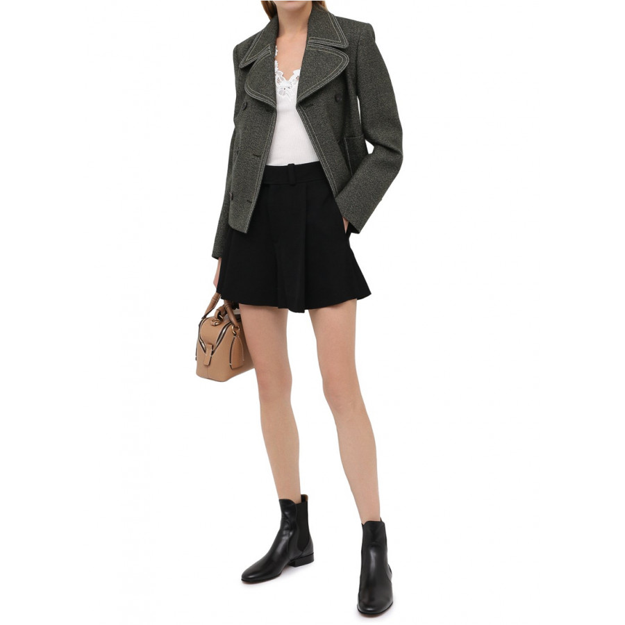 Chloé ХЛОПКОВЫЙ ТОП С ЦВЕТОЧНЫМ ГИПЮРОМ