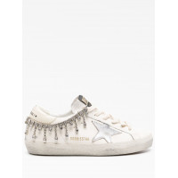 Golden Goose Кожаные кроссовки Super-Star с кристаллами