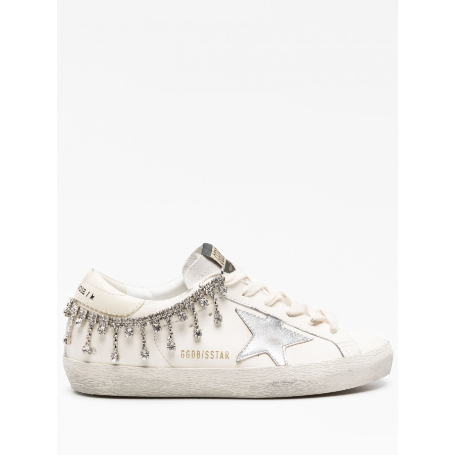 Golden Goose Кожаные кроссовки Super-Star с кристаллами