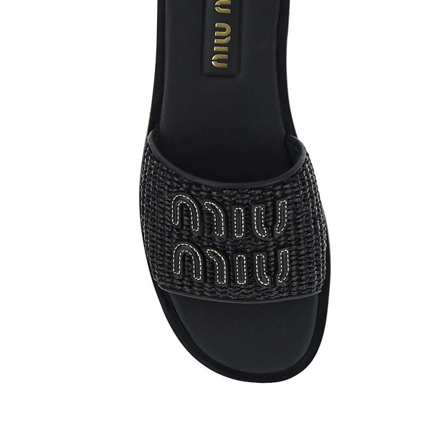 Miu Miu Шлепанцы с эффектом рафии