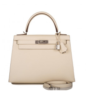 Hermes Hermès Kelly Sellier 28 Nata Verso Epsom Palladium Hardware