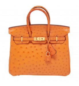 Hermes СУМКА BIRKIN 25 ИЗ КОЖИ СТРАУСА <br />