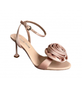 Miu miu Атласные босоножки с аппликацией