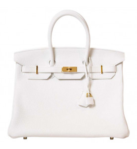 Hermes Сумка Birkin 35 White Taurillon Clemence GHW
