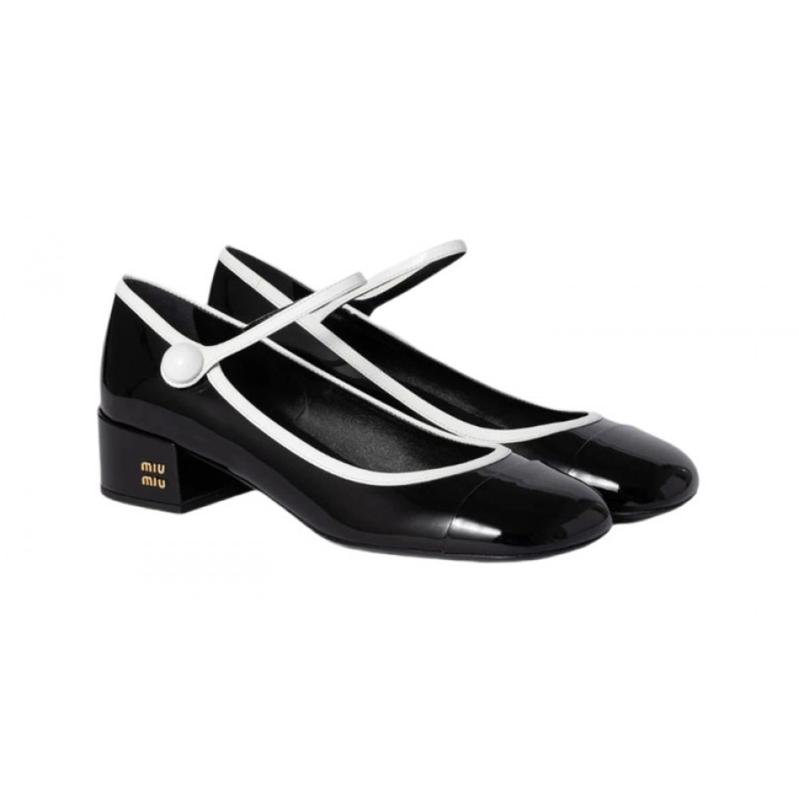 Chanel Туфли Mary Janes из двухцветной лакированной кожи