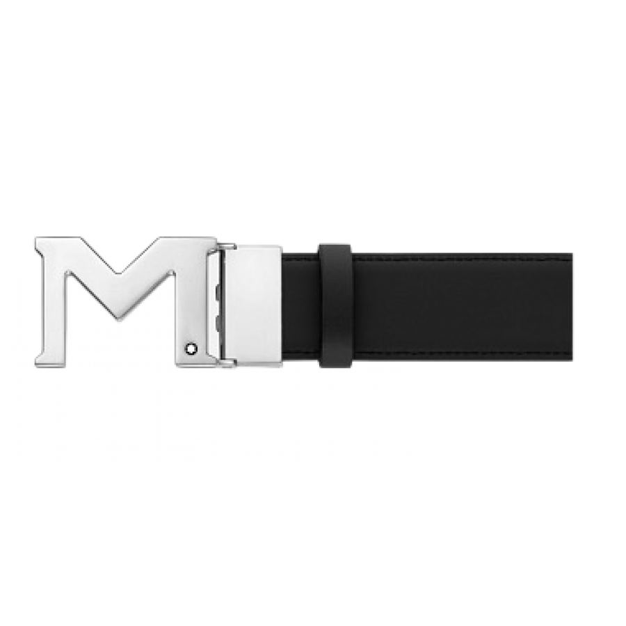 MONTBLANC РЕМЕНЬ С ПРЯЖКОЙ M С ПАЛЛАДИЕВЫМ НАПЫЛЕНИЕМ