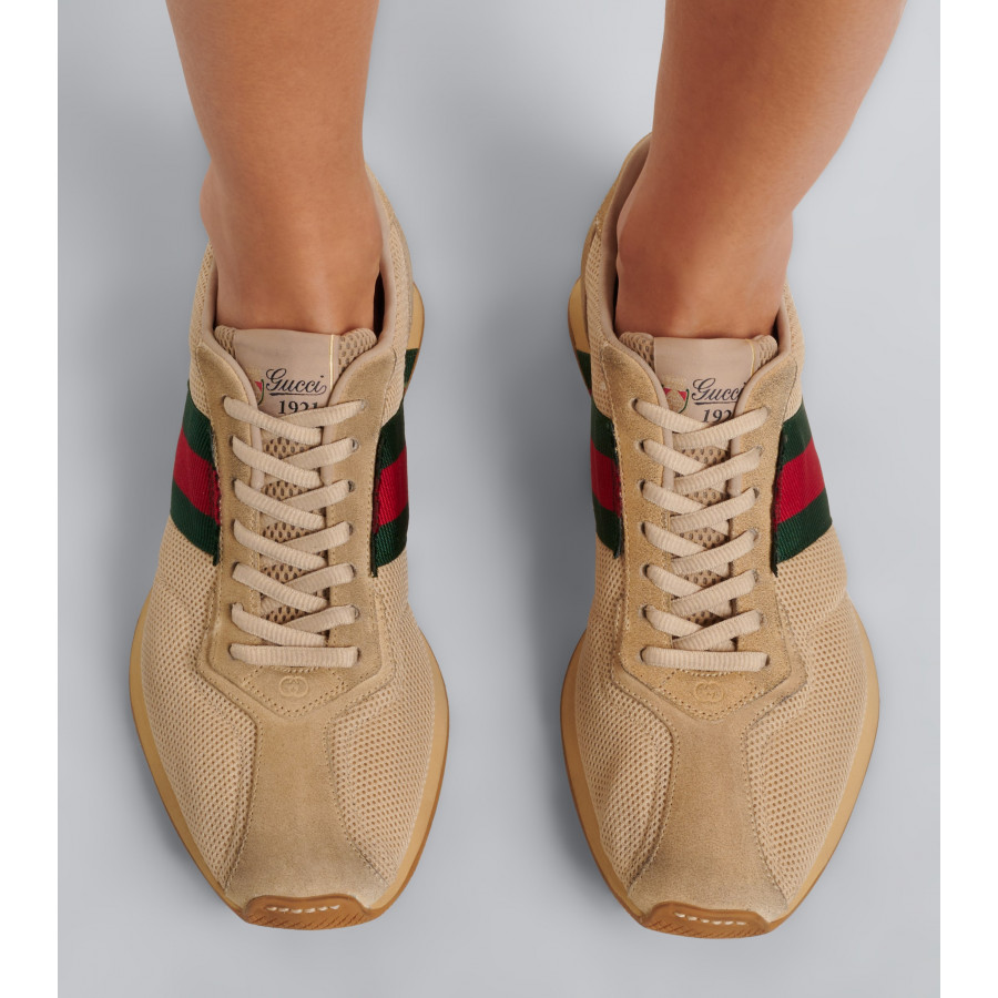Gucci Женские кроссовки Tempo с замшевой отделкой
