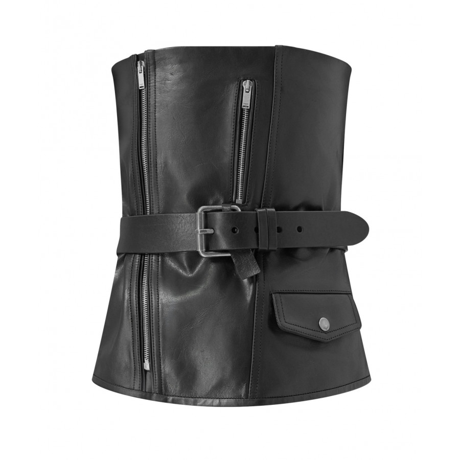 Saint Laurent Кожаный топ-бюстье