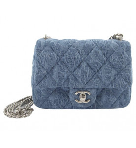 Chanel Джинсовая мини-сумка CAMELLIA