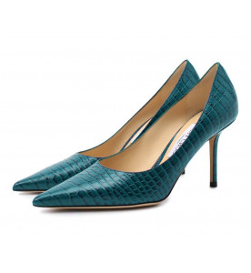 JIMMY CHOO Кожаные туфли Love 100 с тиснением под крокодила