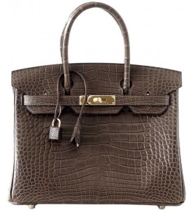 Hermes СУМКА BIRKIN 30 GRIS ELEPHANT MATTE CROCODILE ALLIGATOR GHW<br />