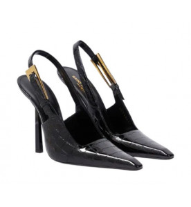 Saint Laurent Лакированные туфли Graham 115 с тиснением под кожу крокодила