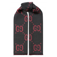 Gucci ШАРФ ИЗ ШЕРСТИ И ШЕЛКА С ЖАККАРДОВЫМ УЗОРОМ GG