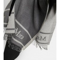 Max Mara Пончо из шерсти с жаккардом и логотипом