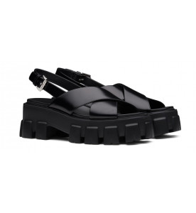 Prada Сандалии Monolith из полированной кожи