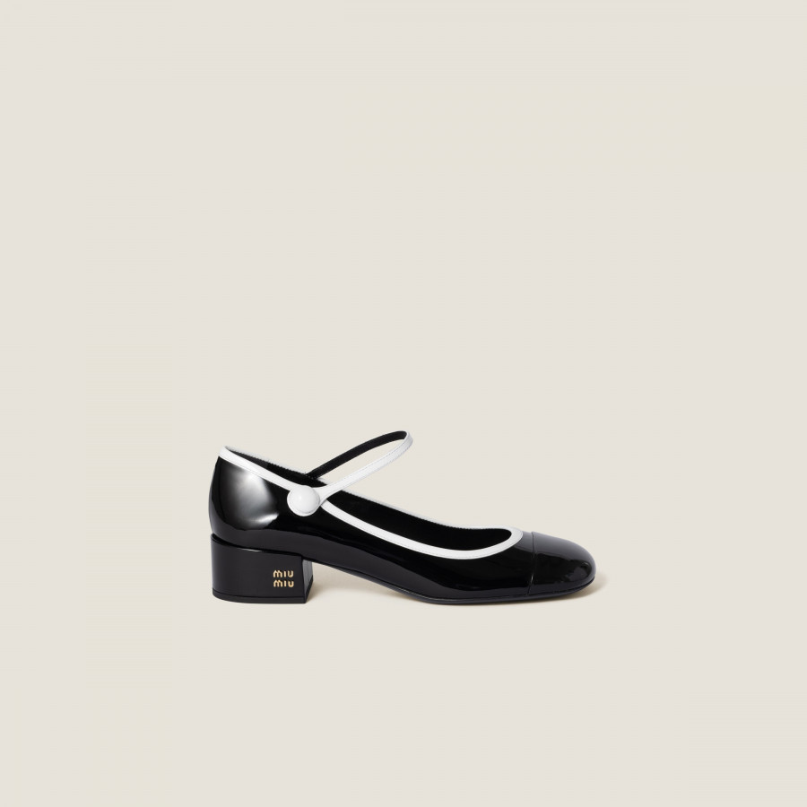 Miu miu Туфли Mary Jane из двухцветной лакированной кожи<br />