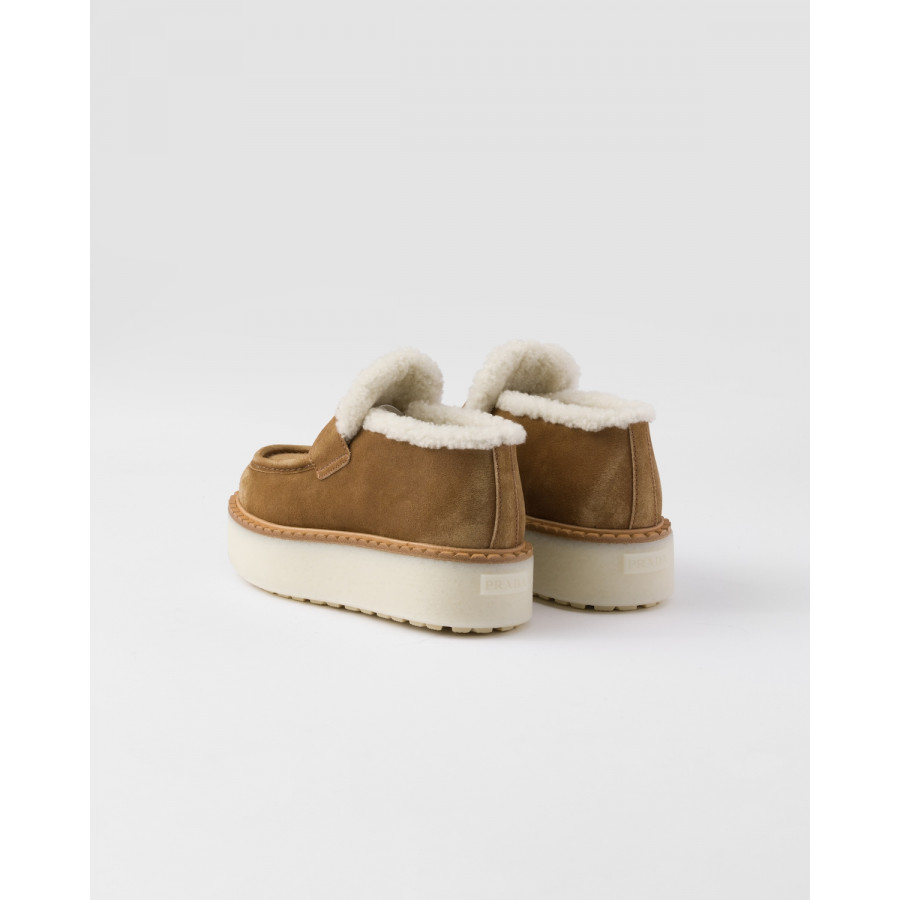 Prada Замшевые лоферы Suede с мехом