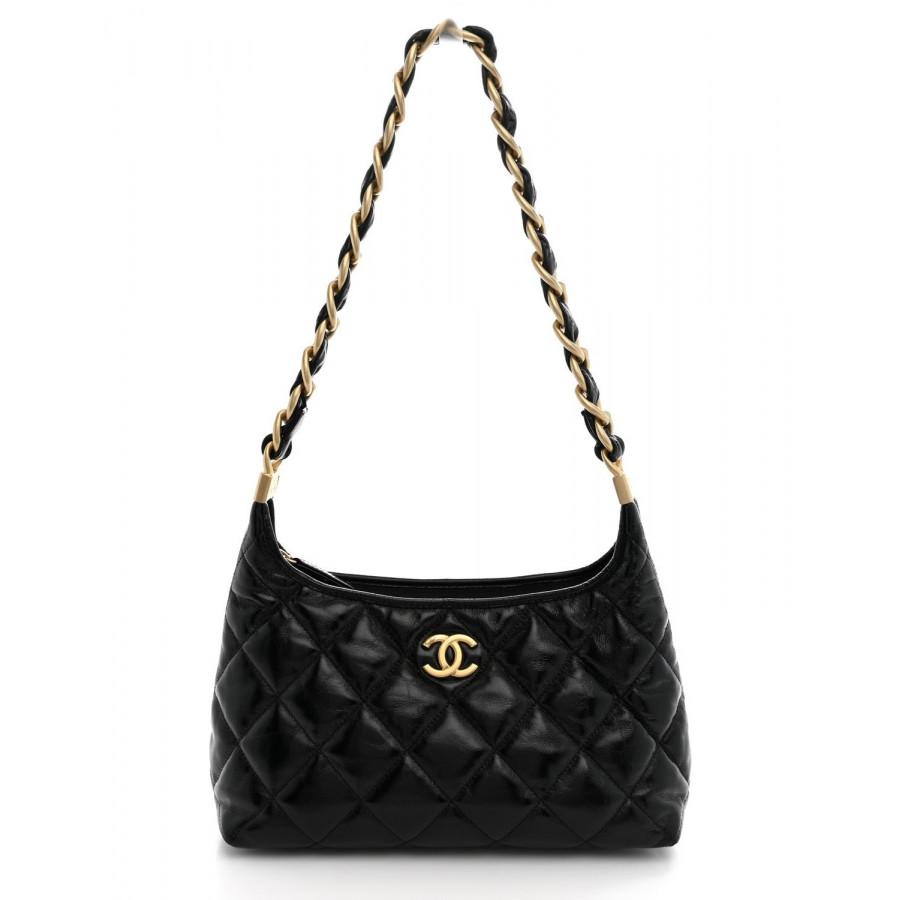 Chanel Сумка Hobo из блестящей кожи